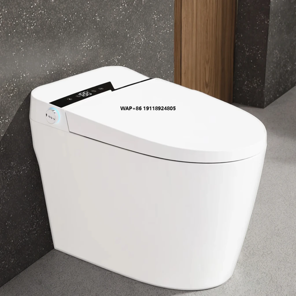 Smart Toilet-Heated Seat Dual-Flush Remote Included Night Light P-trap Radar…