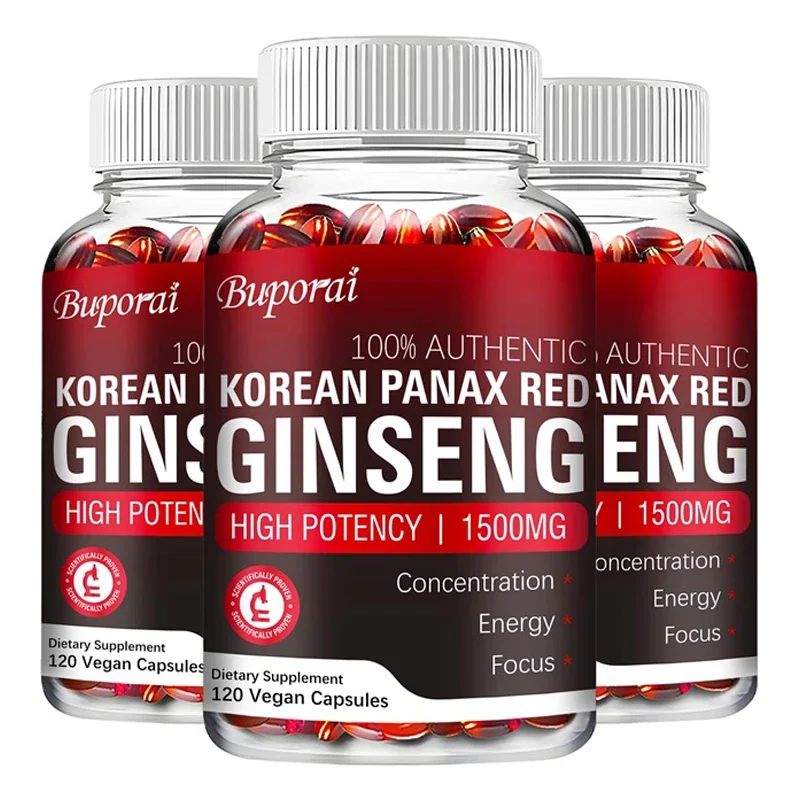 Korean Red Panax Ginseng Capsules - Increases Energy, Mood, Stamina &…