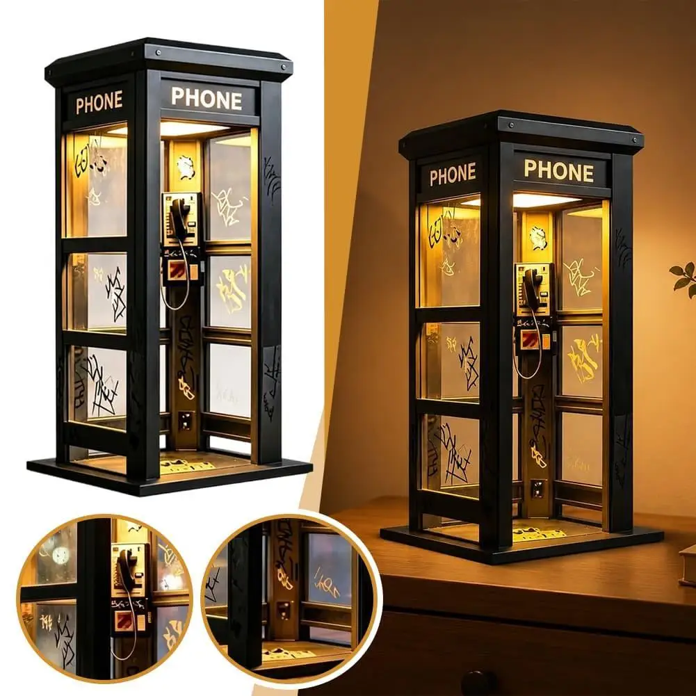 Vintage London Telephone Booth Table Lamp Retro Phone Booth Night Light…