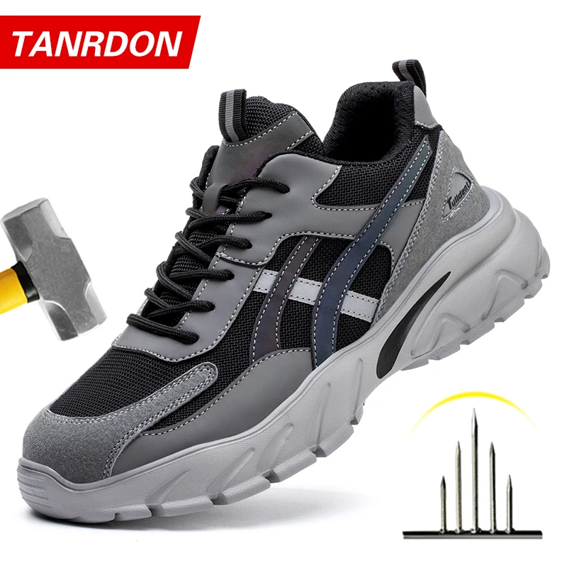 Safety Shoes Men New Steel Toe Men's Work Shoes Puncture Proof Work Sneaker…