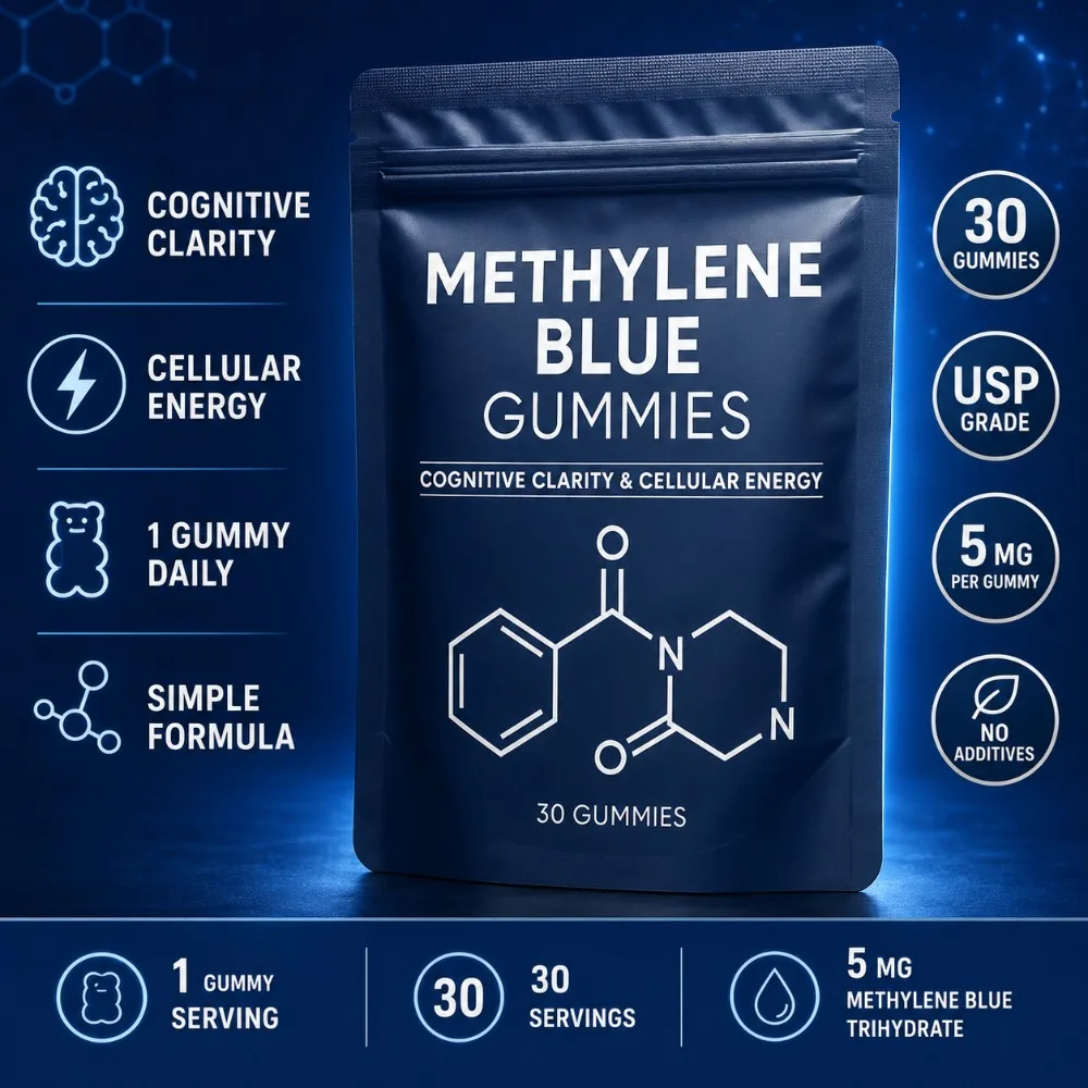 Methylene Blue Gummies 30 Count 5mg USP Grade High Purity Formula for…