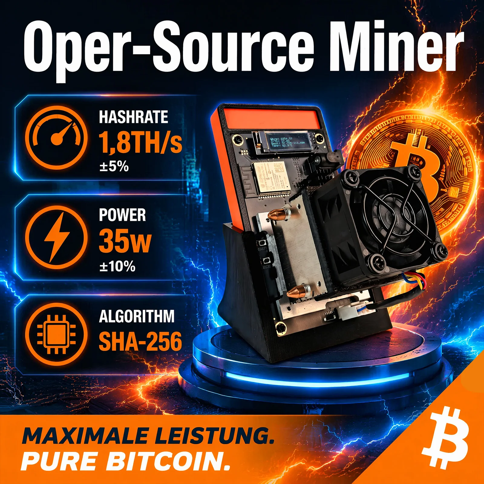 Bitaxe Gamma 601/602 Bitcoin Solo Mining Machine 1.7~1.8TH/s – Open Source…