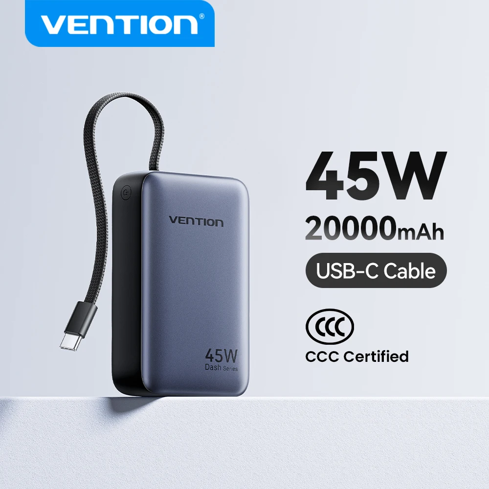 Vention CCC 45W 20000mAh Power Bank Fast Charging Portable Charger for iPhone…