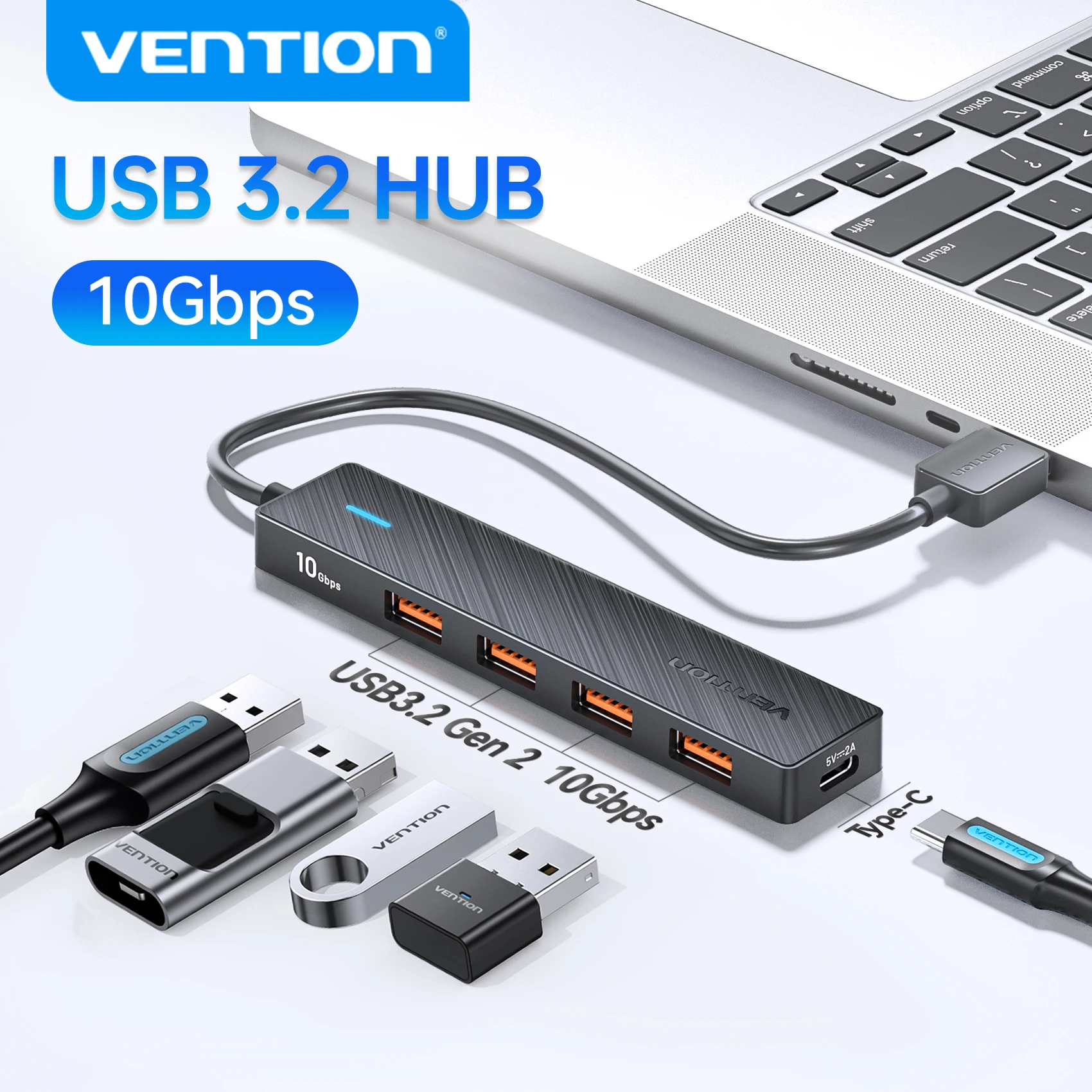 Vention USB 3.2 Gen2 HUB 5 Ports Splitter 10Gbps USB a Type C HUB Multiport…