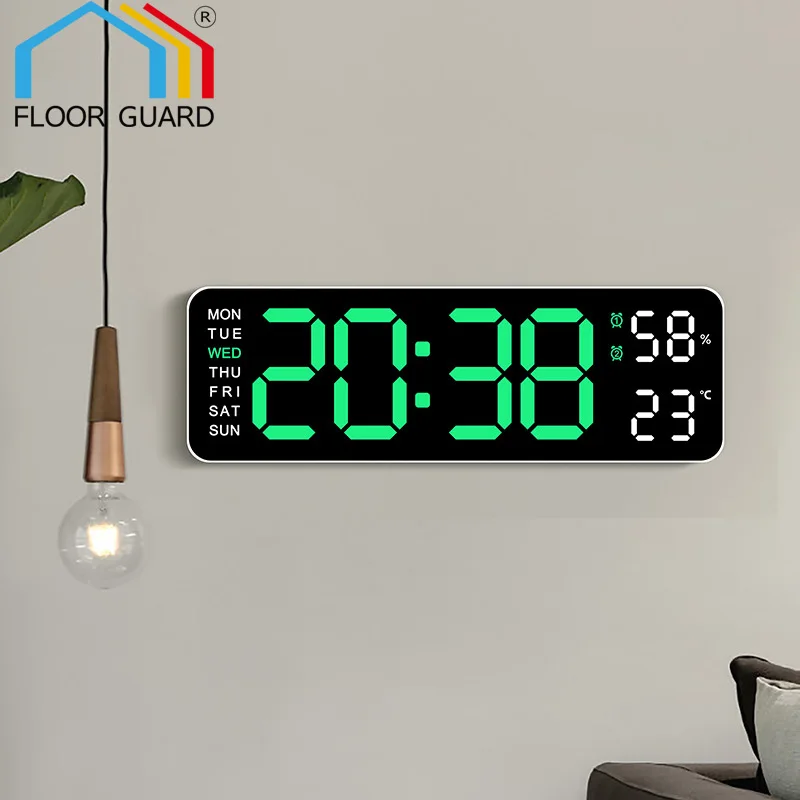 USB Smart Mute LED Electronic Wall Clock Modern Desk Clock Night Alarm…