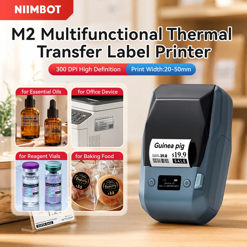 Niimbot M2 Thermal Transfer Label Printer 300 DPI High Definition Wireless…