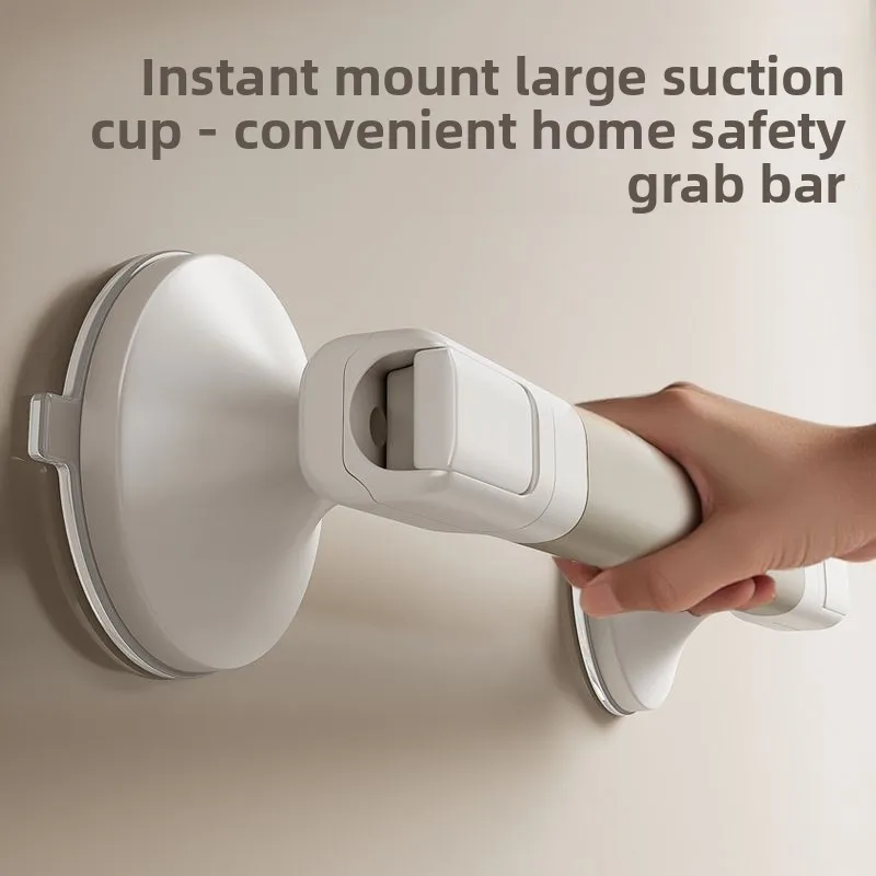 no Drill Suction Grab Bar Bathroom Safety Handle Anti-slip Handrail for…