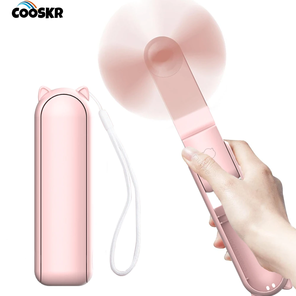 Portable Fan 2000mAh USB Rechargeable 3 Speed Mini Handheld Foldable Fan Hand…