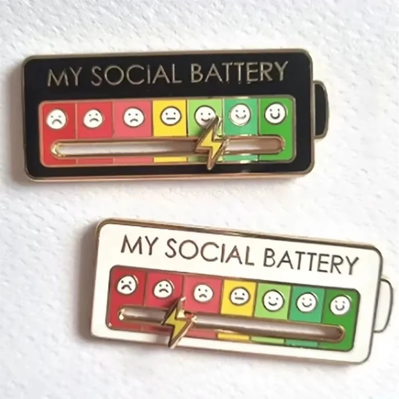 Mood Expression Pins for Women Men my Social Battery Brooches on Clothes…