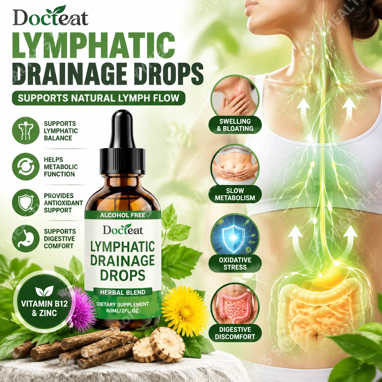Lymphatic Drainage Drops Gluten Free Lymphatic Balance for Metabolic…