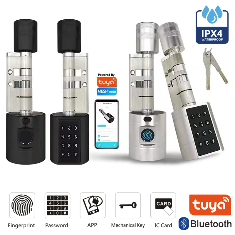 Tuya APP Fingerprint Cylinder Electronic Smart Door Lock Digital Keypad Code…