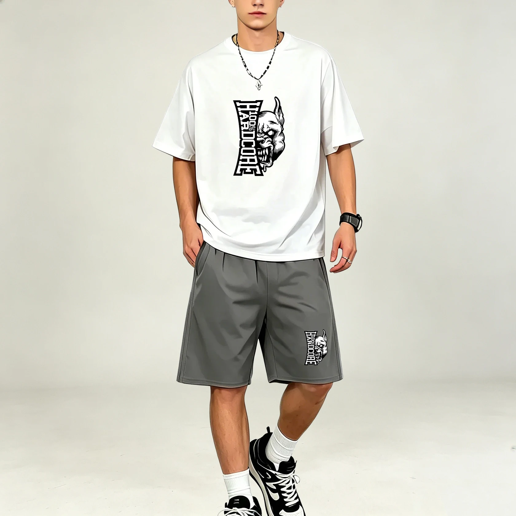 Summer Men T-Shirts Sets Quick Dry Breathable TShirts Set Short Sleeve Top…