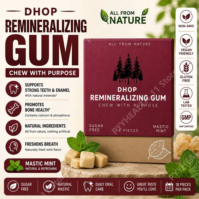 Remineralizing Chewing Gum Sugar Free Mastic Mint Chew with Mastic Gum Base…