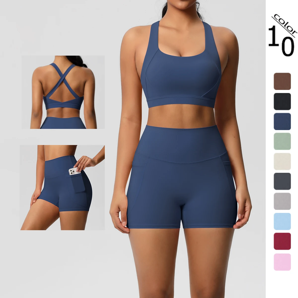 2PCS Sportswear with Pocketed Yoga Set Gym Clothes Yoga Suits for Women…