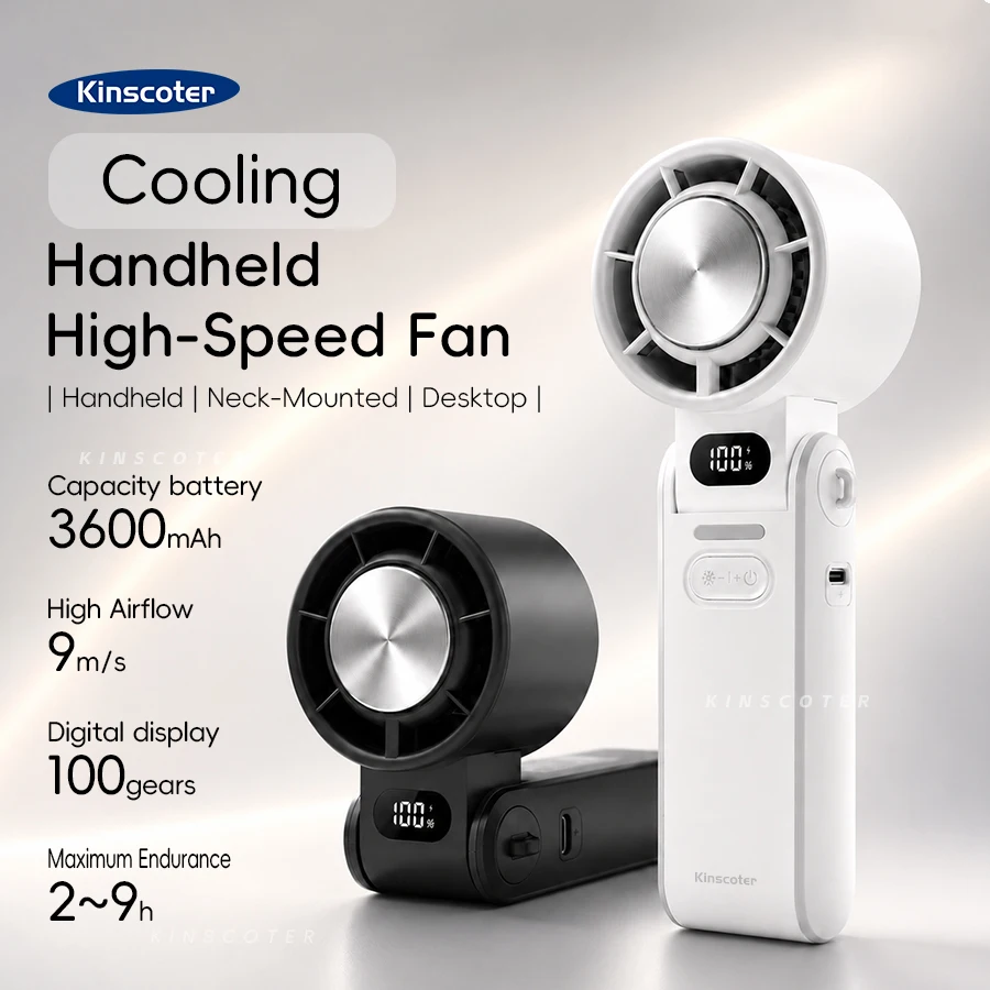 KINSCOTER Outdoor Foldable Portable Handheld Fan Mini Cooling Rechargeable…