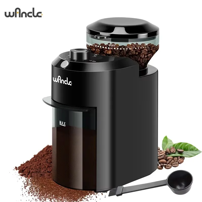 Wancle Electric Burr Coffee Grinder Adjustable Burr Mill Conical Coffee Bean…