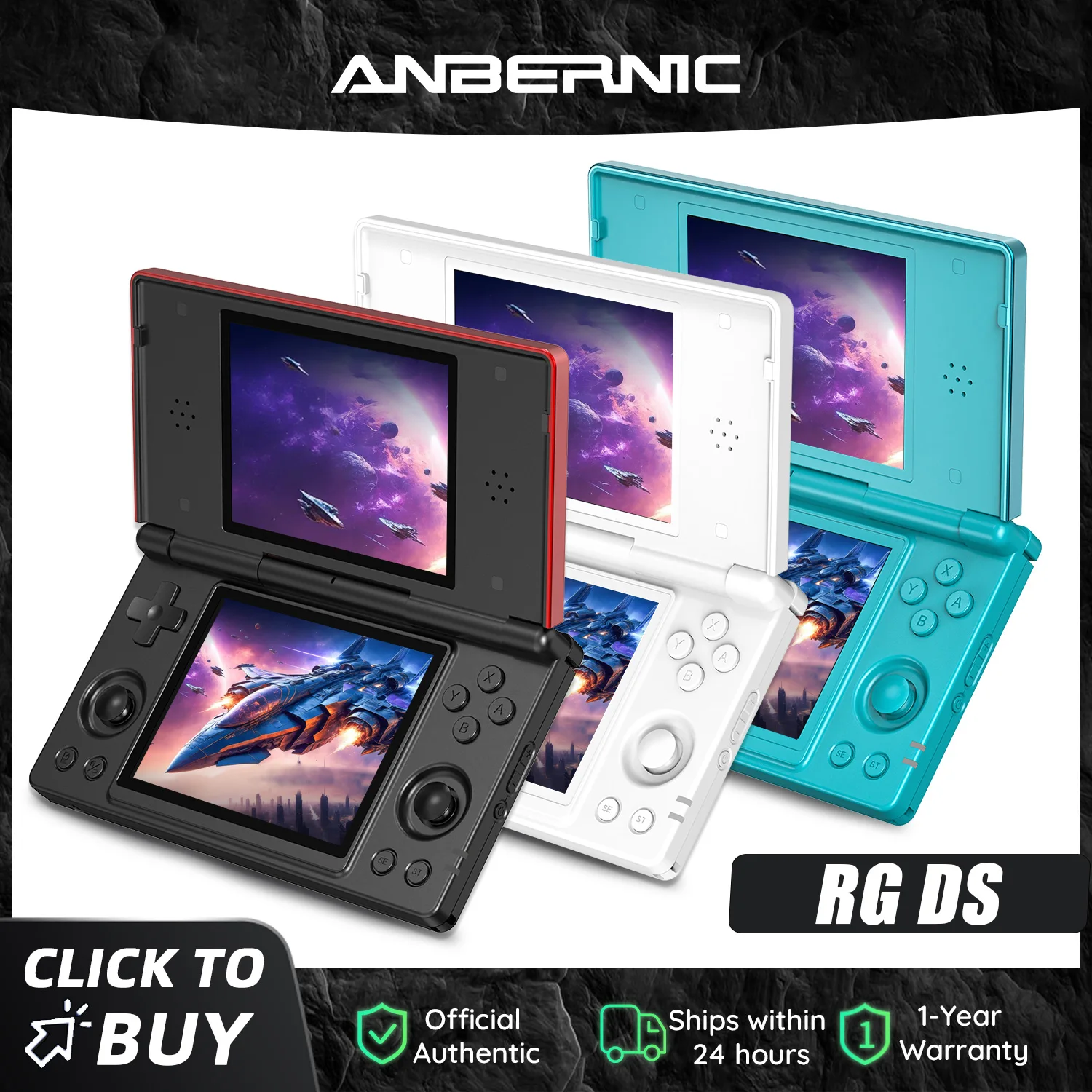 Anbernic RG DS Retro Video Game Console 4 Inch IPS Dual Multi-touch Screen…
