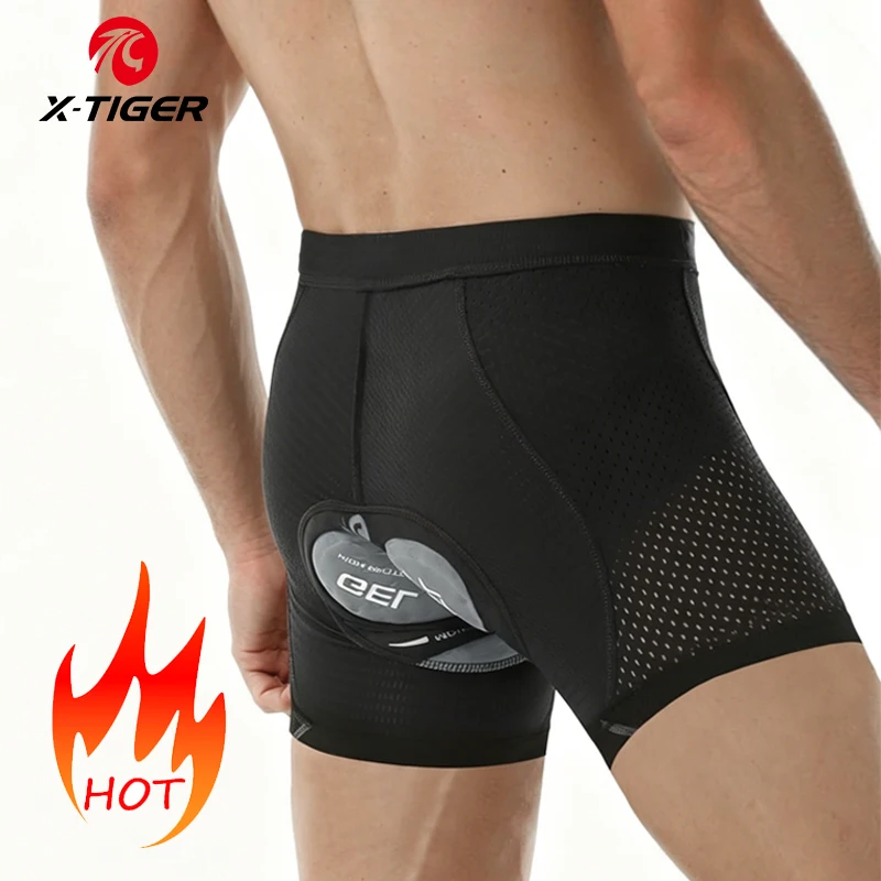 X-TIGER Men's Cycling Underwear with 5D Gel Cushioned MTB Boxer Cycling…