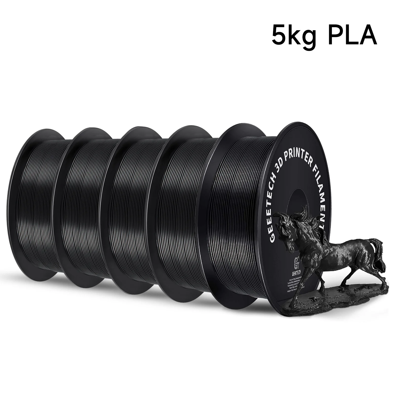 Geeetech 5Kg Standard PLA Filament 1.75mm 3D Printer Plastic Material…