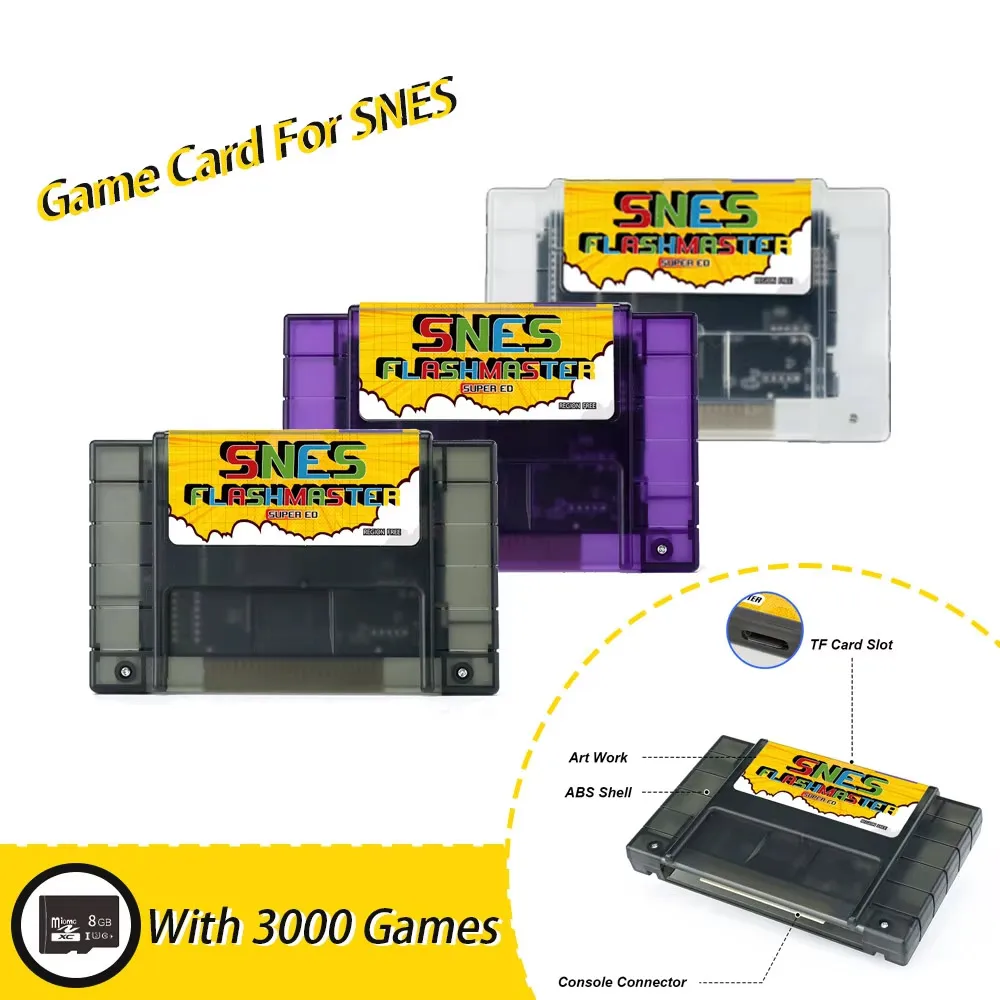 3000 in 1 Game Card for Nintendo Everdrive with 8GB TF Card for SNES Game…