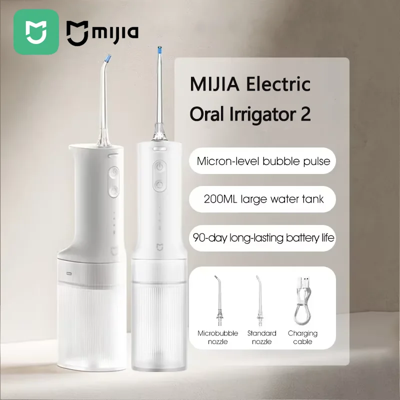 2025 NEW MIJIA Electric Oral Irrigator 2 MEO705 Portable Water Flosser 200mL…