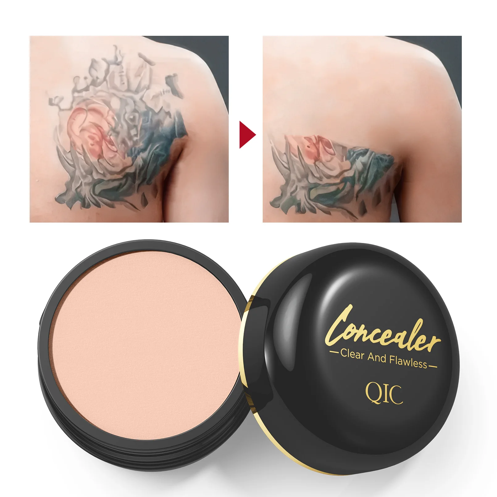 Waterproof Full Coverage Concealer for Tattoos, Scars - Natural Finish…
