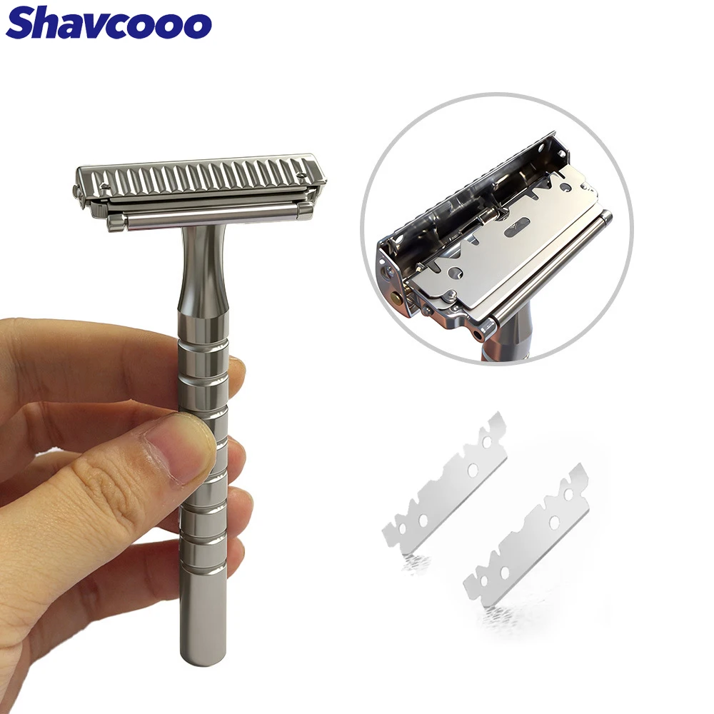 Shavcooo Glide Pro 4D Stainless Steel Safety Razor Eco-friendly Dual Half…