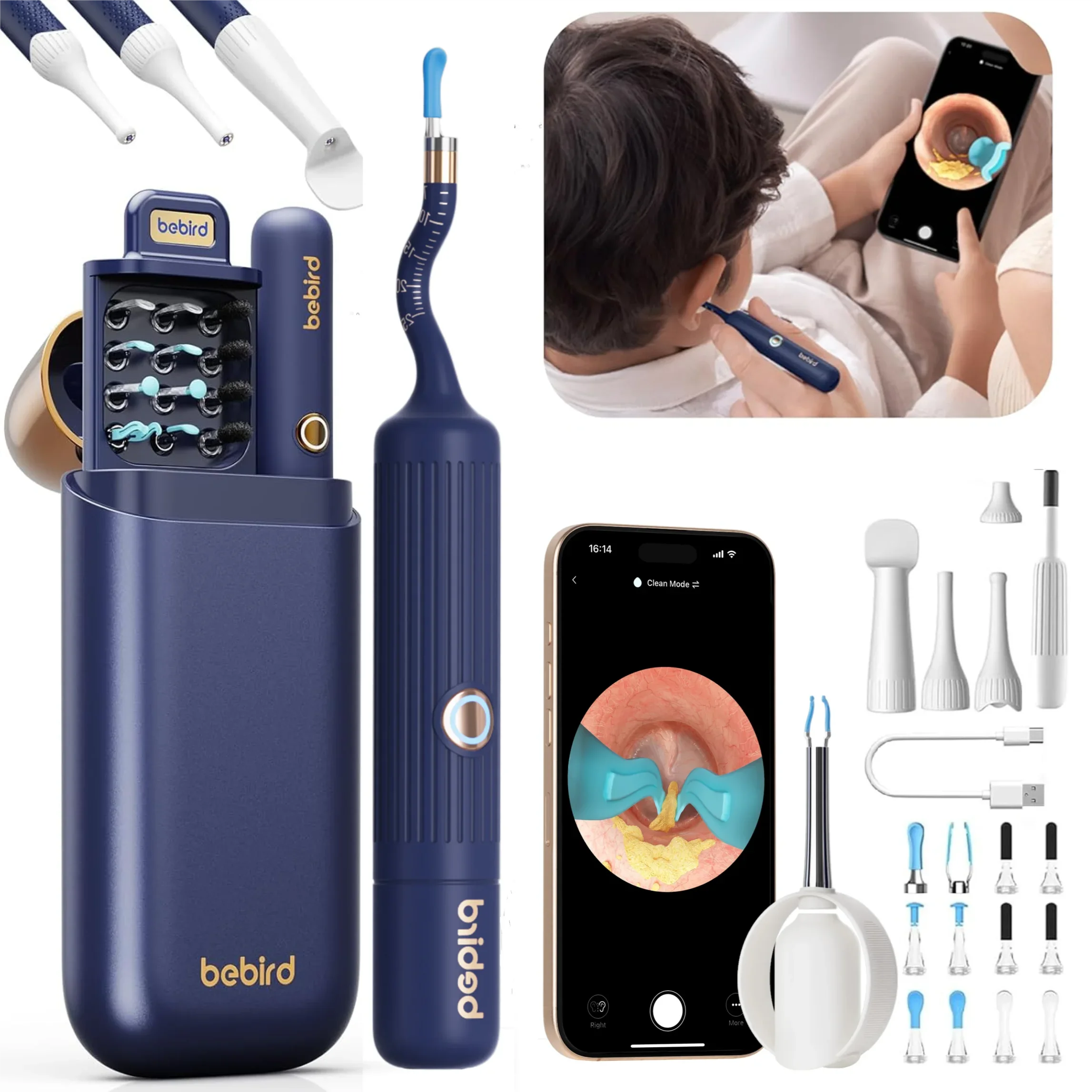 2025 New Bebird Earsight Plus I35R Ear Wax Removal Tool Camera Cleaner Kit…