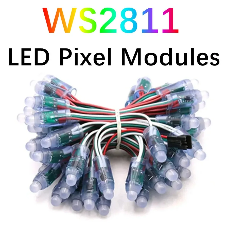 WS2811 DC5V/12V 12mm Full Color LED Pixels String Lights IP68 Waterproof RGB…
