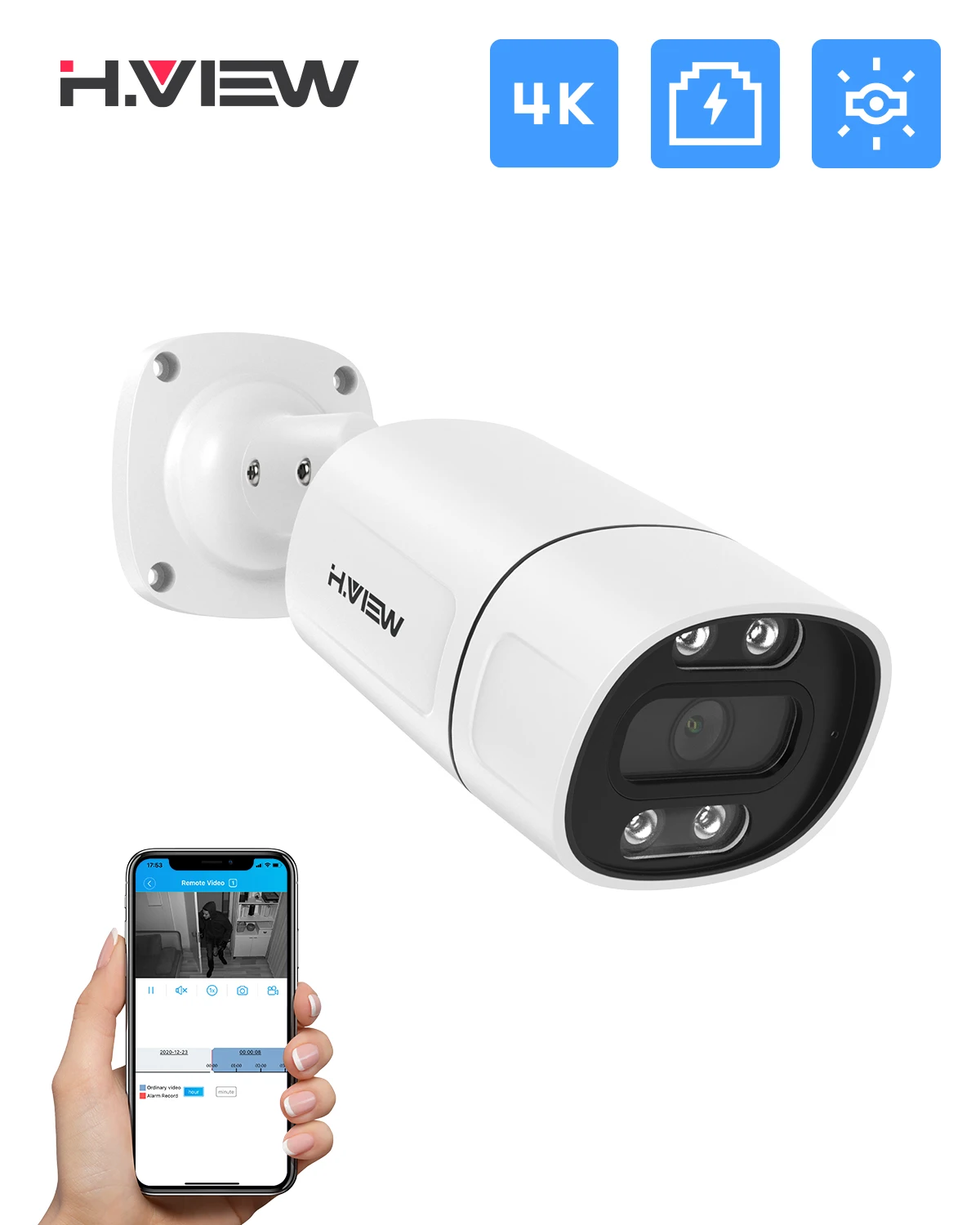 H.View 5Mp 8Mp 4K Ip Camera Poe Ai Face Detection CCTV Security Cameras H.265…