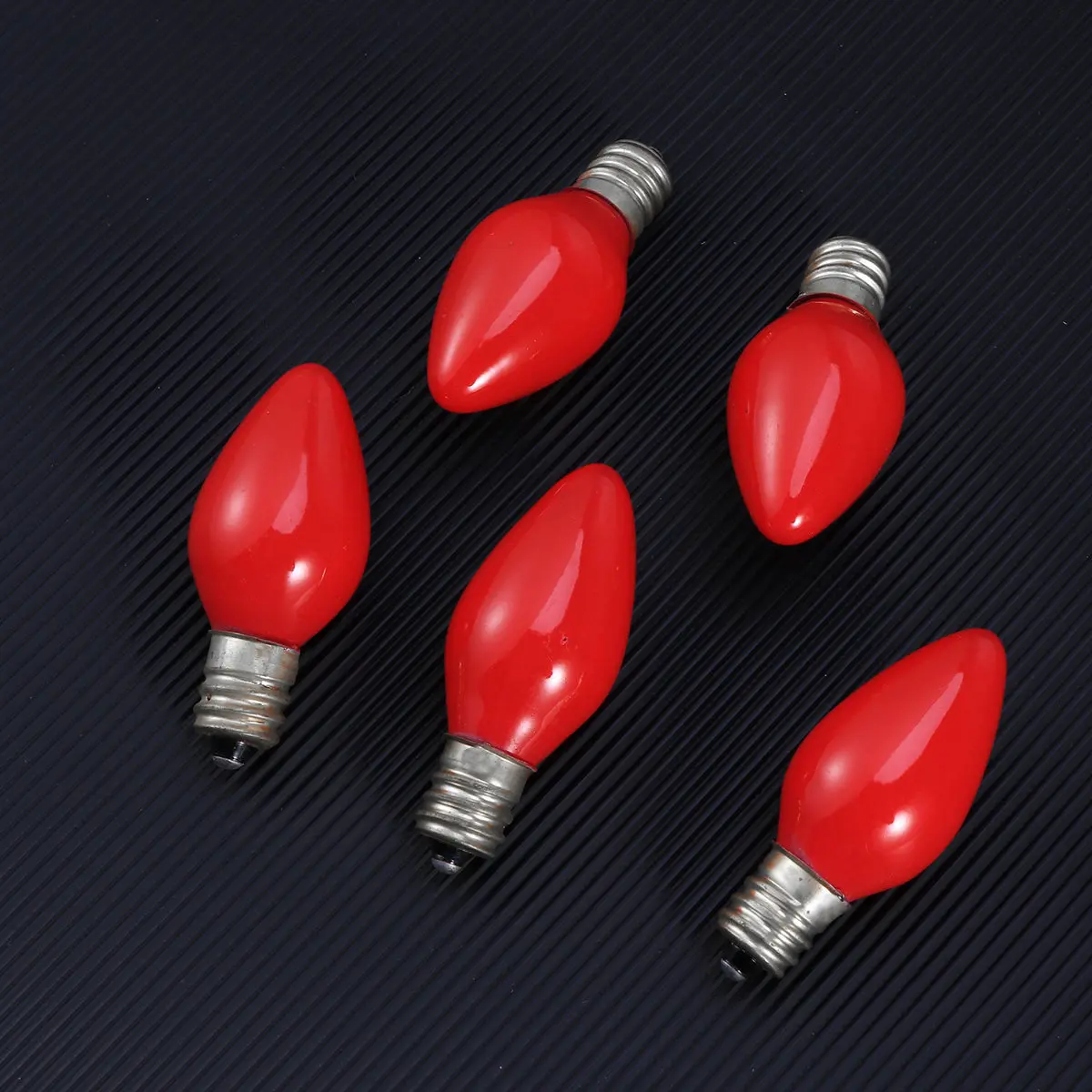 50Pcs Stainless Steel Lamp Bulbs 7W E12 Red Light Bulbs Steady Burning…