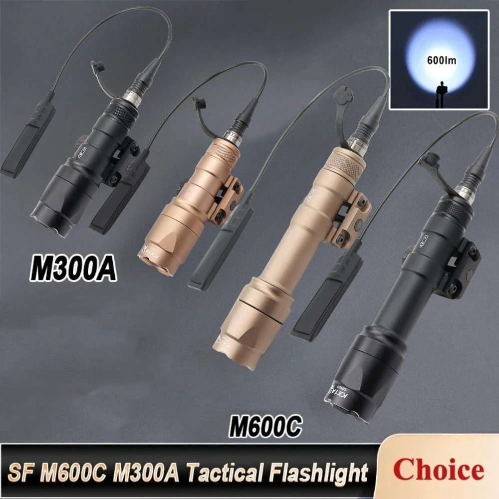 M300A M600C Tactical LED Flashlight Weapon Scout Light Fit 20mm Picatinny…