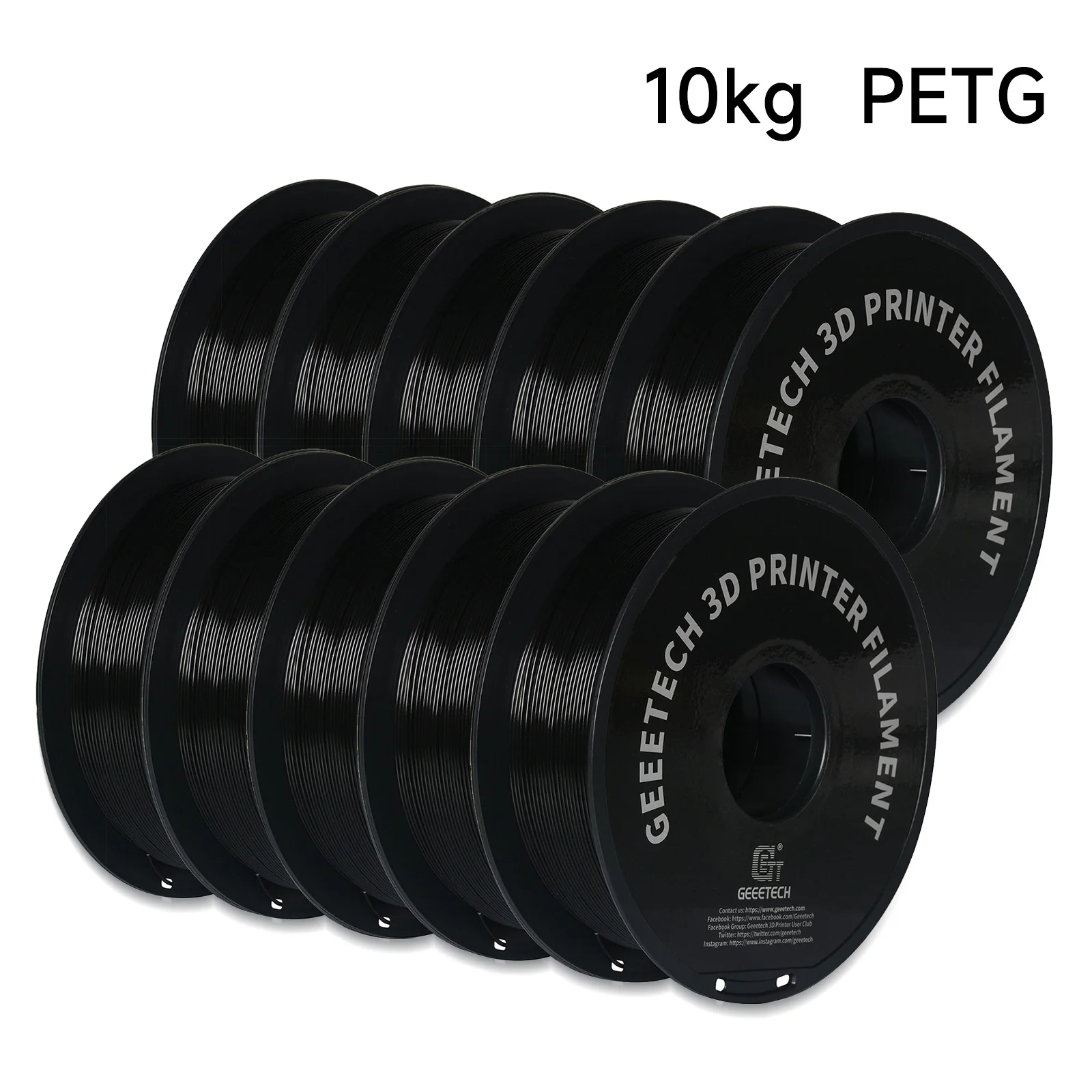 GEEETECH 10Kg in One Box Matte/PETG/Silk PLA/TPU/ABS 3D PLA Filament 1.75mm…