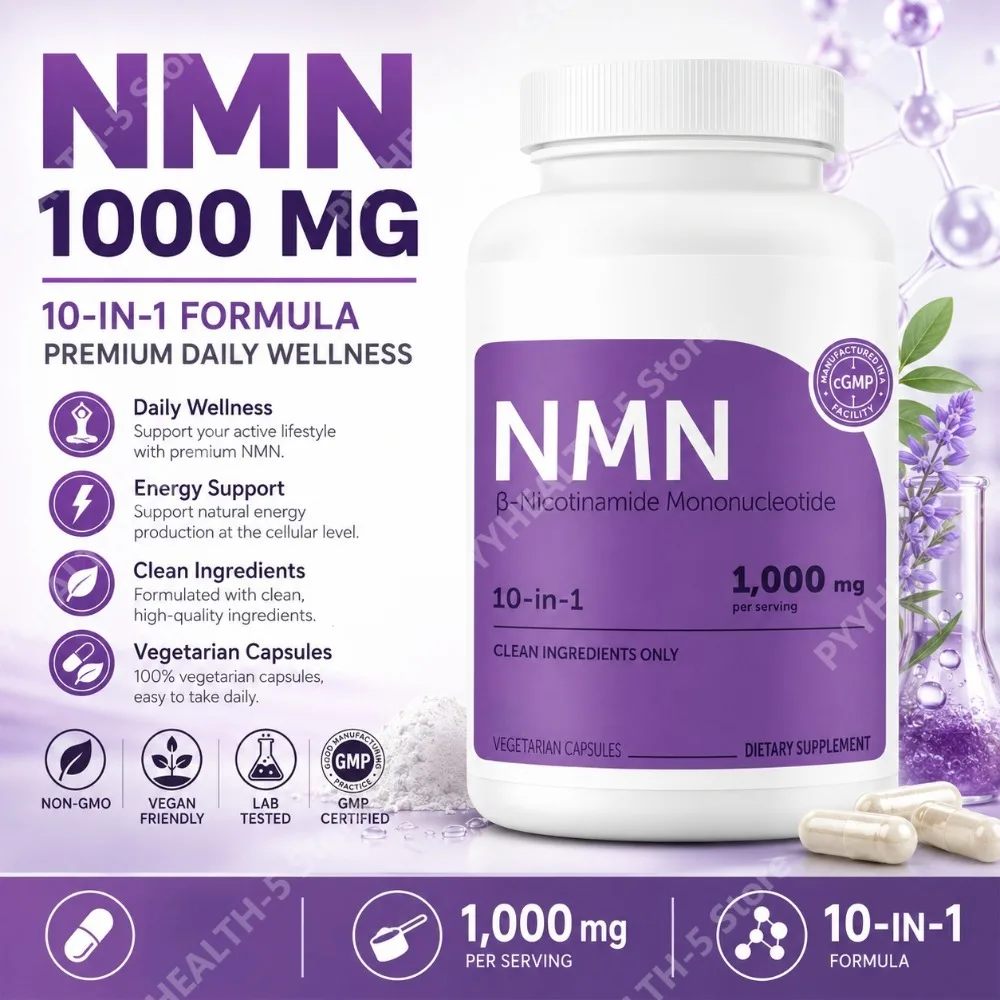 NMN Complex 1000mg per Serving, 10-in-1 NAD+ Precursor with Resveratrol…