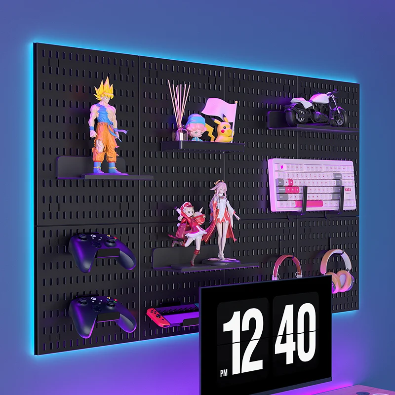 Wall-mounted Pegboard, Drill-free Storage Organizer for Home & Office…