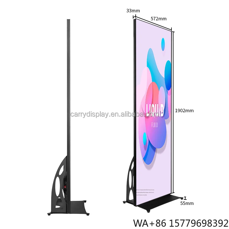 Outdoor Movable LED Digital Poster with Wheels Smart Kiosk Movable…