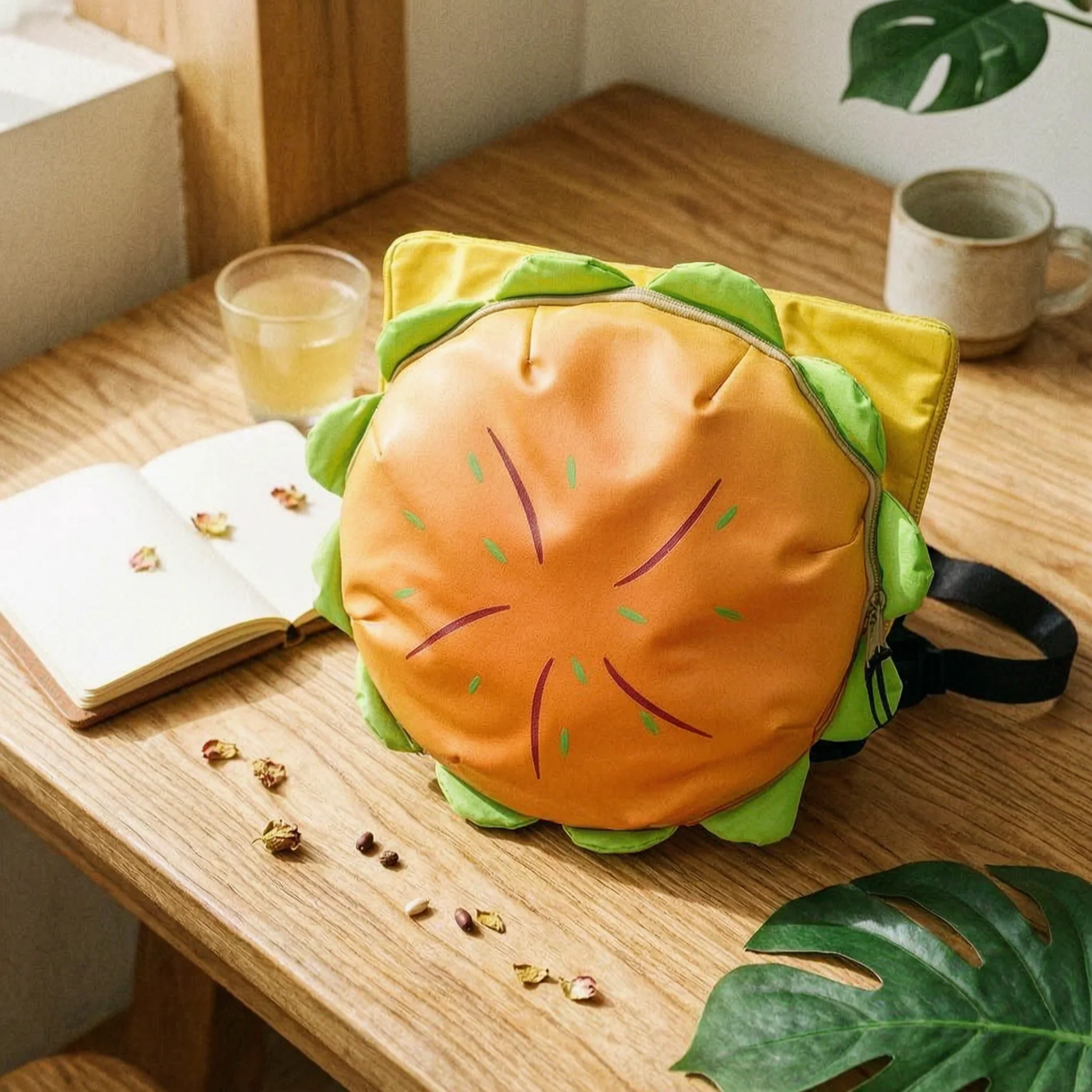 Hamburger Backpack Cute Cartoon Backpack Hamburger Purse 3D Design Fashion…