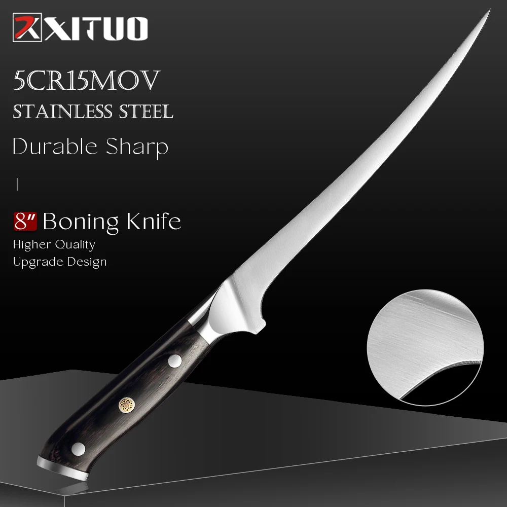 8 Inch Boning Knife Stainless Steel Sharp Deboning Knife for Meat Cutting…