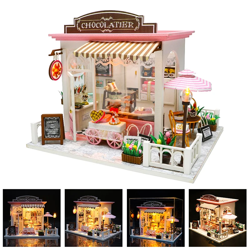 DIY Doll House Miniature Dollhouse with Furnitures Wooden House Miniaturas…