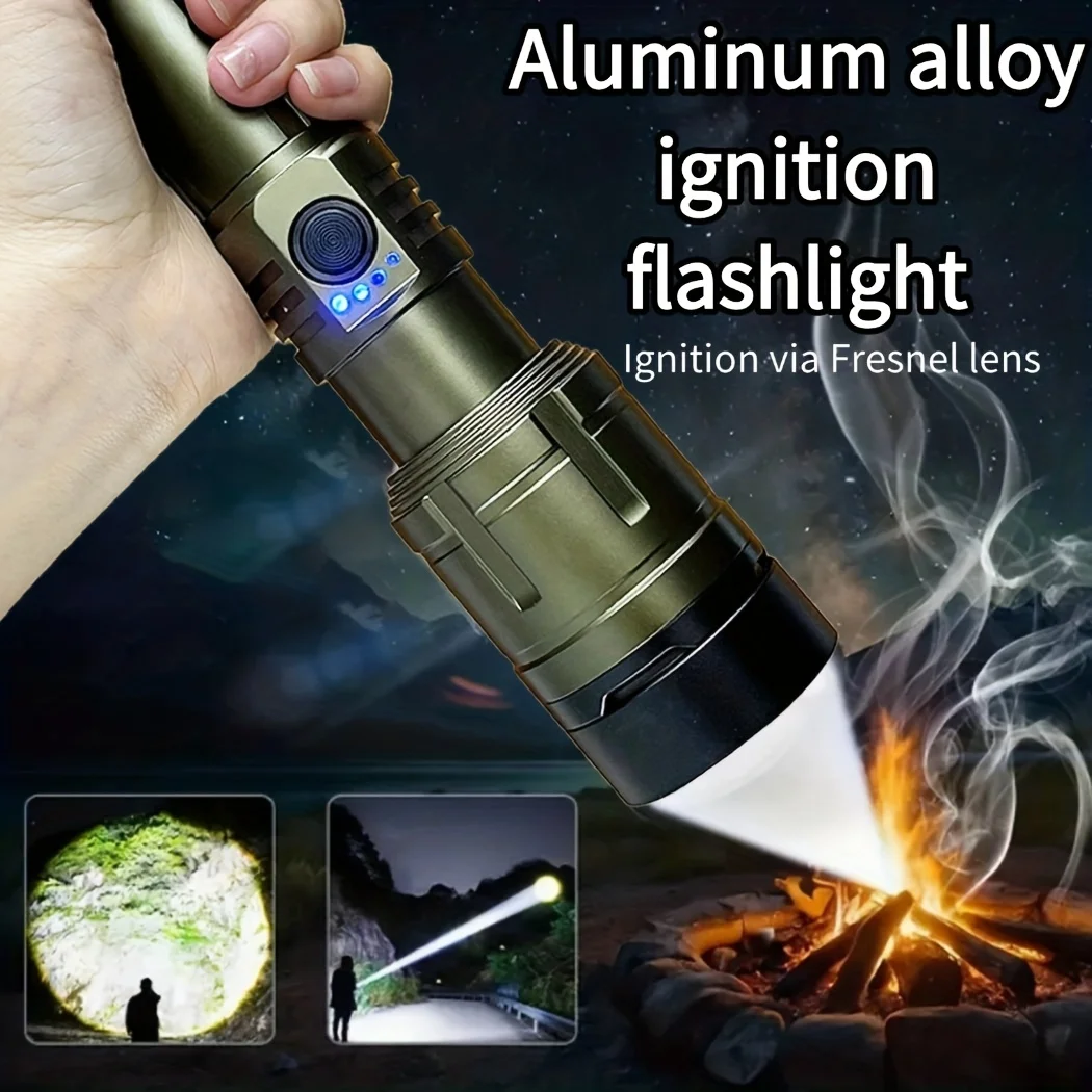 Flashlight Lighter & Power Bank Combo,Rechargeable,Zoomable Bright Beam,5…