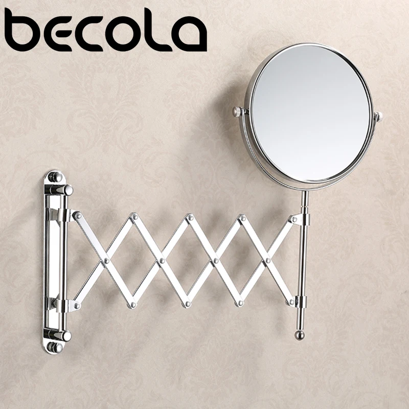 Becola 8 Inch 3X Magnifying Round Wall Make Up Mirror Two-Sided Retractable…