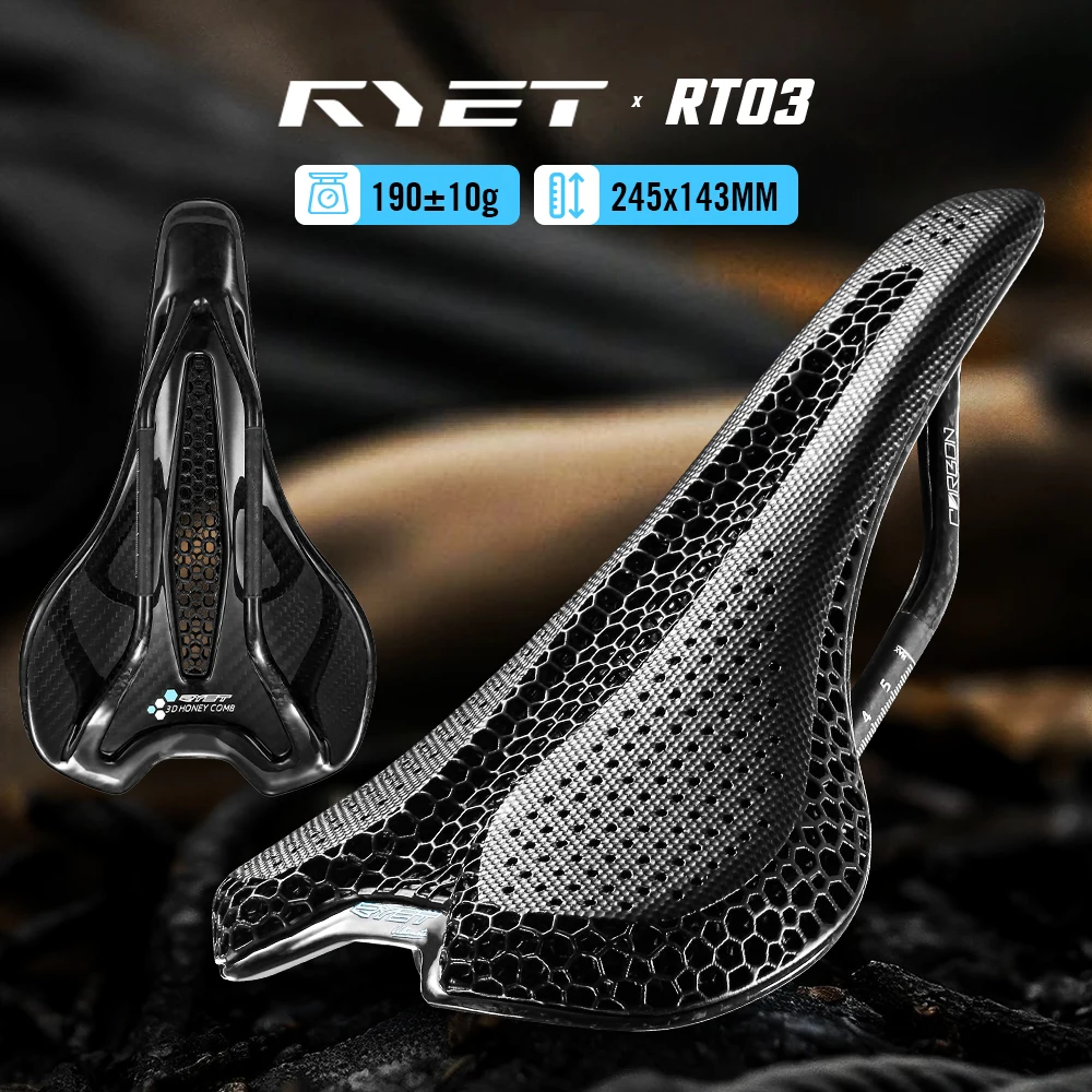 RYET Ultralight Carbon 3D Printed Bicycle Saddle 190g/210g 7*9 Bike Seating…