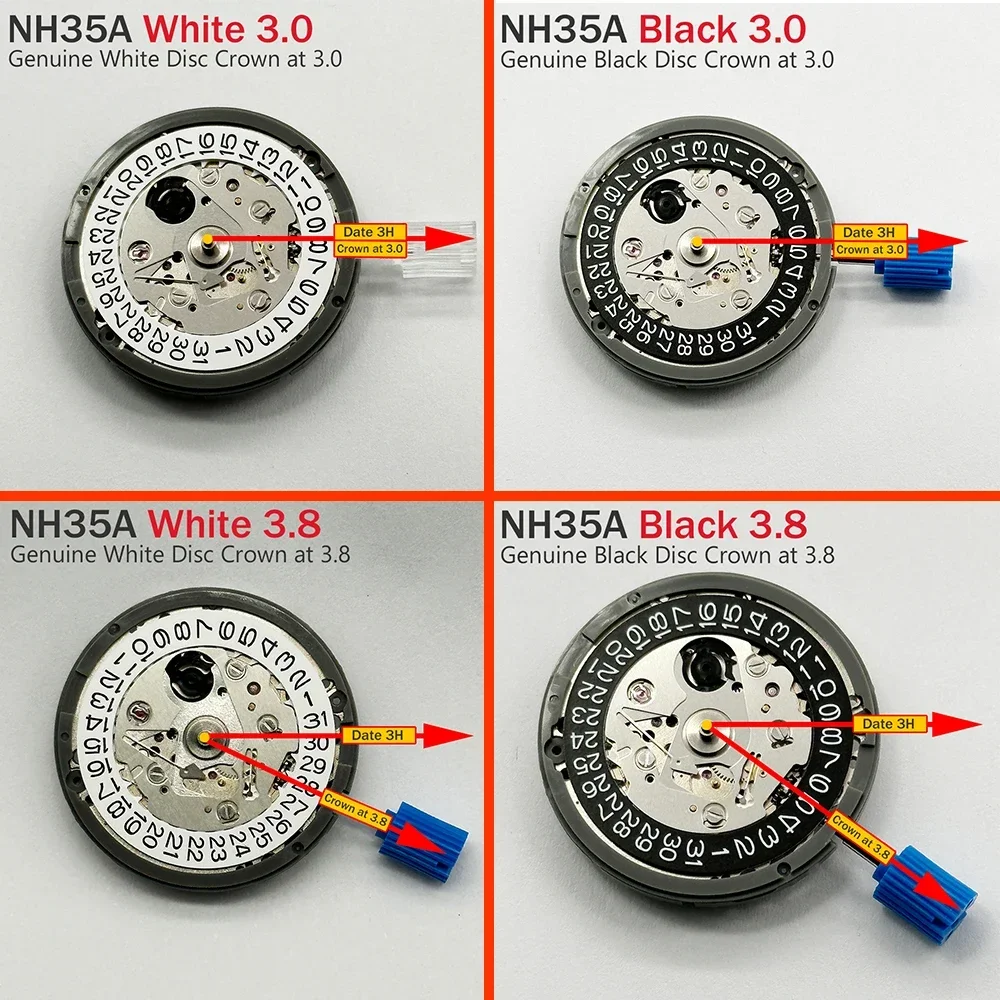 Japan Genuine NH35 Automatic Mechanical Movement High Accuracy 24 Jewels Mod…