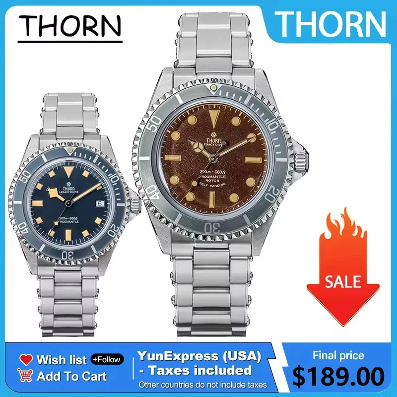 Thorn T023 V3 40mm Men Diving Watch PT5000 Automatic Movement Mechanical…