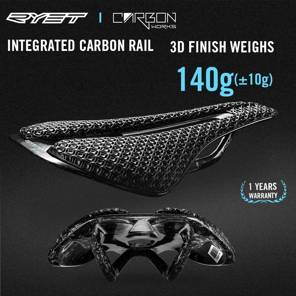 RYET 3D Printed Bicycle Saddle Ultralight Carbon Saddle 135/143mm 105g Bike…