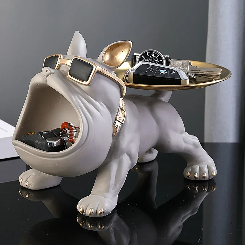 30cm/11.8inch Home Decor Bulldog Figurine Dog Statue Key Storage Box Animal…