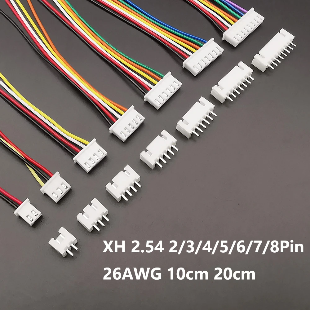 5Sets JST XH2.54 XH 2.54mm Wire Cable Connector 2/3/4/5/6/7/8 Pin Male and…