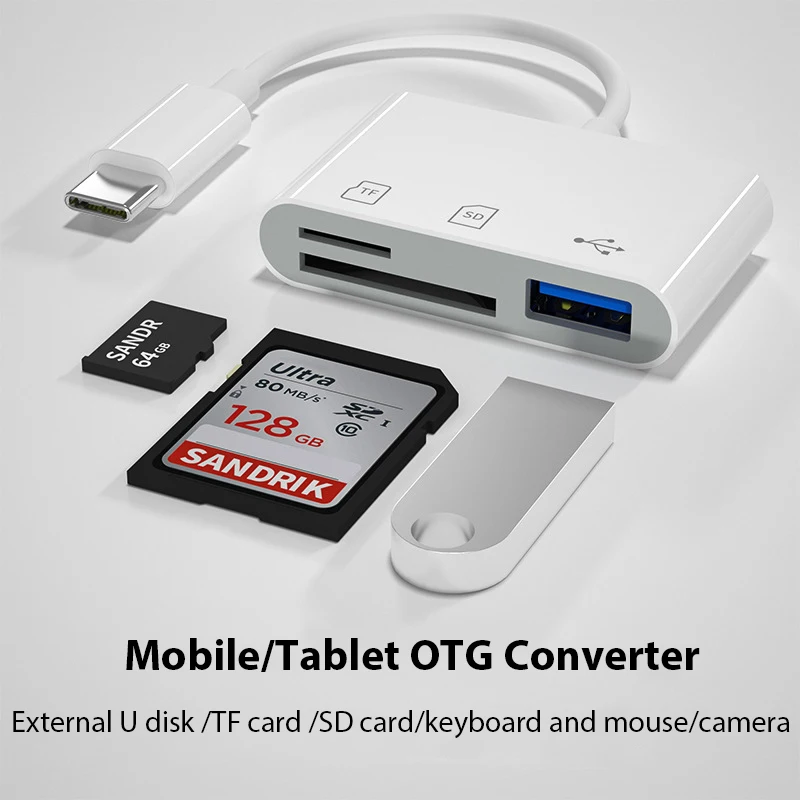 Type C Adapter TF CF sD Memory Card Reader OTG Writer Compact FlashUsB-C for…
