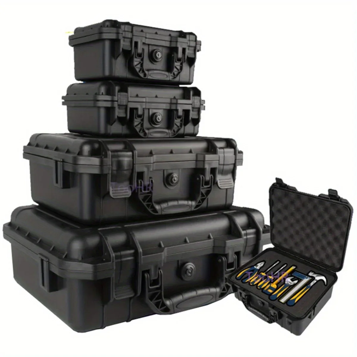 1pc Waterproof Hard Carry Case Bag Tool Case with Pre-cut Sponge Storage Box…