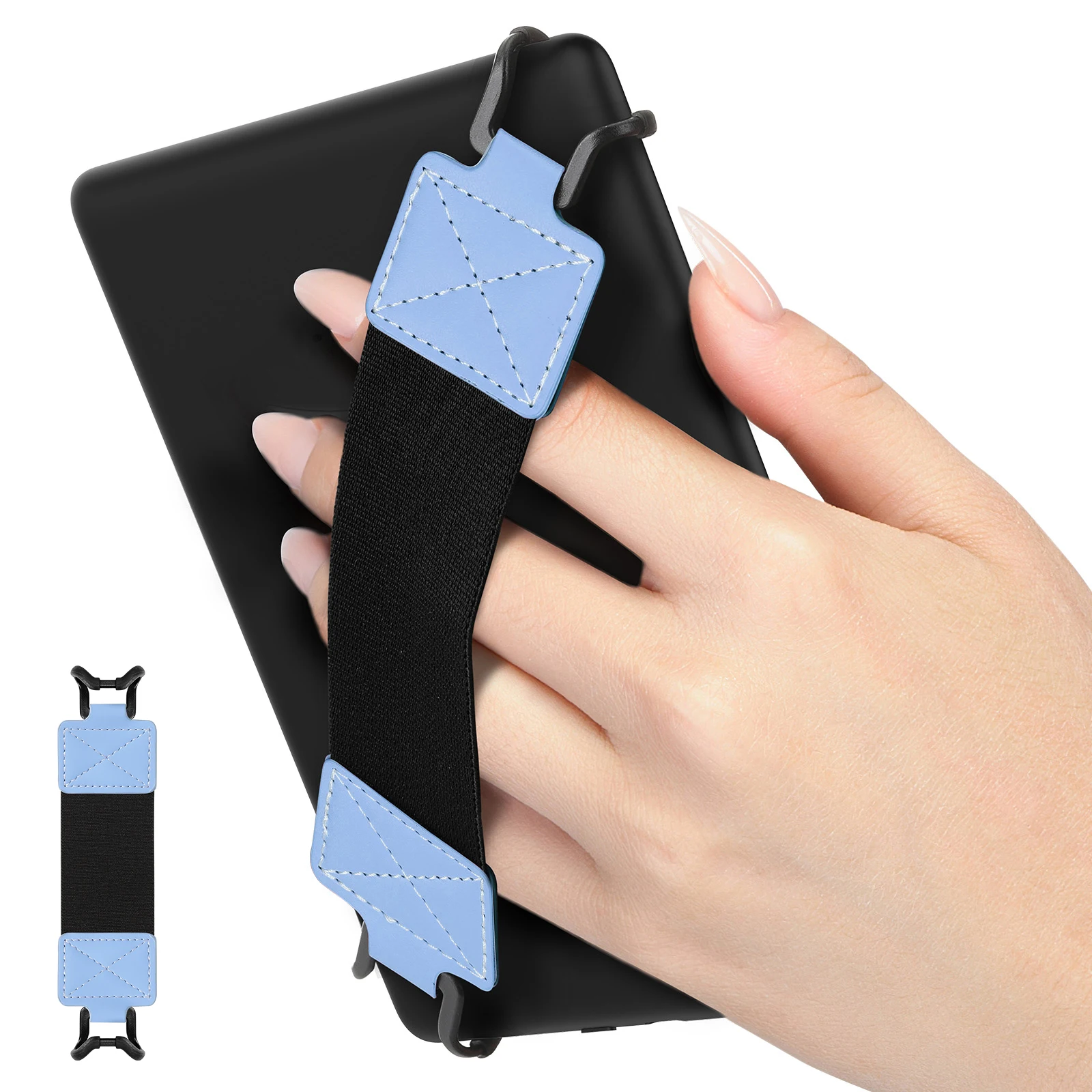 6-8 Inch E-Reader Hand Strap PU Leather Finger Grip Holder Elastic Band for…